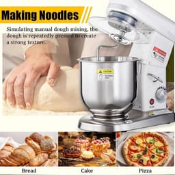 Keukenmixer - Deegmixer - Bakken en Koken - 3-in-1 Multifunctioneel - 5L Kom - Zilver — thumbnail 2