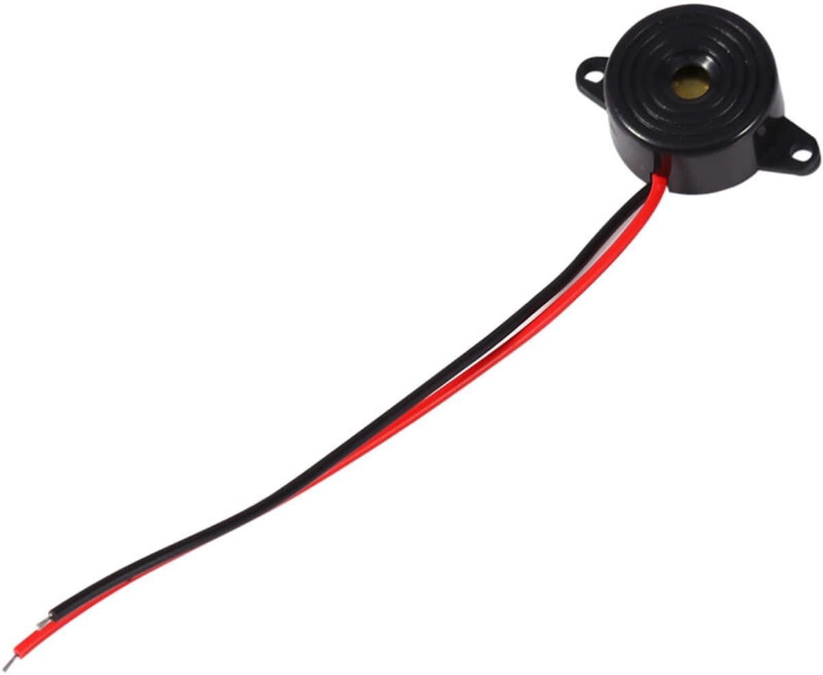 Piëzo-elektrisch hoorbaar en visueel alarm, 3-24V, continu geluid, kabellengte 100 mm. — afbeelding 1