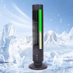 Bladeless Tower Fan - Torenventilator Leafless - Persoonlijke Koeling - Veilig Zonder Bladen - 33 cm - Zwart — thumbnail 3
