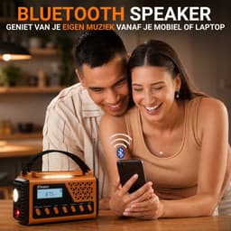 Elesso® Noodradio Solar Opwindbaar Draagbare Radio - Noodpakket - Powerbank Op Batterijen - Survival - Zaklamp – Zonneenergie - Bouwradio - Bluetooth – 8000 mAh — thumbnail 5