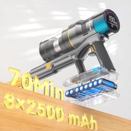 Steelstofzuiger - Draadloze Stofzuiger - Huis Reinigen - Automatische Zuigkracht - 75 Min Werktijd - Goud — thumbnail 2