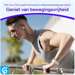 Magnetisch Oordopjes Koord - Ideaal voor Hardlopen of andere sport - Siliconen Strap voor Draadloze Oortjes - Geschikt voor AirPods 1, 2, 3, 4 & AirPods Pro 1 / Pro 2 / Pro 3 - Zwart — thumbnail 5
