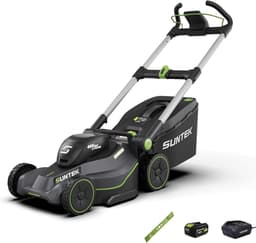 Accu Grasmaaier - Elektrische Duwmaaier - Gazon Onderhoud - App Bediening - 43 cm Snijbreedte - Zwart — thumbnail 1