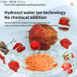 JAQZY Groente en Fruit Wasser - Draagbaar - Automatisch Reinigen - Gesplitste Wasmand - Energiezuinig - Ruime Capaciteit van 6,1–8L — thumbnail 2
