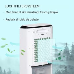 Mobiele Airco -Mobiele Luchtkoeler 10 L - Verdampingskoeler - 4 Functies - Led Display - Afstandsbediening - Voor Slaapkamer En Woonkamer - 38,2x31,6x76 cm - 60 W - Wit — thumbnail 2