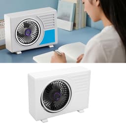 Bureauventilator - Mini ventilator - Kantoor Koelen - 3D Groothoek Luchtstroom - 24D x 18B x 8.5H cm - Wit — thumbnail 5