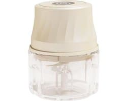 Voedsel Hakker - Keukenmachine Mini - Snel Ingrediënten Snijden - Draadloos Oplaadbaar - 350ml - Crèmekleurig