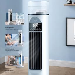 Bladeless Ventilator - Torenkoeler Persoonlijk - Stille Koeling - Verdampingskoeling - 37 cm Hoog - Wit — thumbnail 5