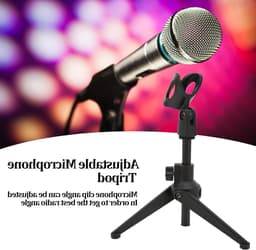 Verstelbare Mini Microfoonstandaard voor Desktop - Draagbare Tripod Houder met Microfoonclip voor Thuisgebruik en Opnames — thumbnail 5