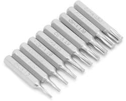 Complete Set van 10 Hex Bit Reparatietools met T3 tot T20 Torx en 4mm Schacht voor Precisiewerk