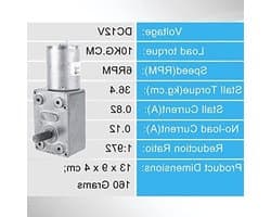 Krachtige 12V Worm Gear Motor met Hoge Koppel, Volledig Metalen DC Motor 6 RPM voor Diverse Toepassingen