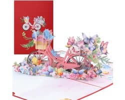 Stijlvolle 3D Pop Up Kaart met Vlinder en Fietsontwerp voor Verjaardagen, Moederdag en Valentijnsdag - Creatieve Cadeaus voor Speciale Gelegenheden
