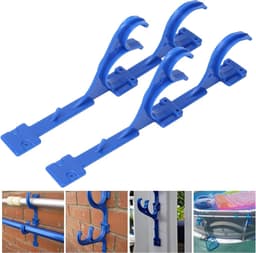 Plastic zwembad hanger voor telescopische stang, vacuümslang en skimmer met schroeven en bevestigingsmateriaal — thumbnail 3