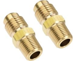 2-delige messing buisverbinding, 1/4 SAE flare mannelijke aansluiting naar 1/8 NPT vrouwelijke draad, slangverbinding voor airconditioning en koeling