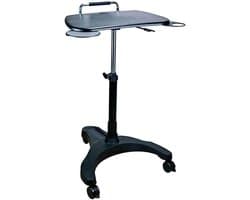 Mobiel Werkstation - Laptop Bureau - Staand Zittend Werken - Pneumatische Hoogteverstelling - 66 x 63 x 16 cm - Zwart