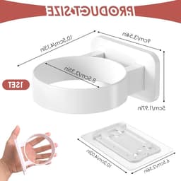 Houder voor haardroger zonder boren, wandmontage, milieuvriendelijk PVC, ruimtebesparend en eenvoudig te installeren, wit — thumbnail 5