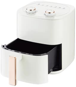 Compacte airfryer van 6 liter met 7 menu opties instelbare timer en temperatuurregeling roestvrijstalen frituurmand met antiaanbaklaag wit — thumbnail 4