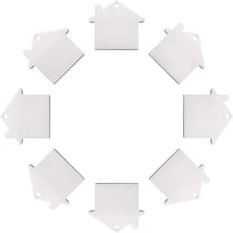 Set van 10 aluminium blanco stempel tags hangers van 35x38,5x1 mm, ideaal voor het maken van DIY sieraden met een lichte en duurzame afwerking — thumbnail 4