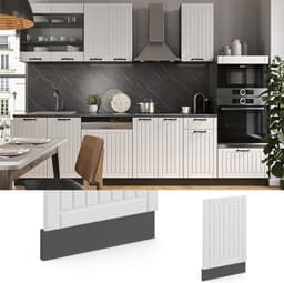 Vaatwasser Frontpaneel Wit Landhuis Antraciet voor Inbouwkeuken 45 cm — thumbnail 5