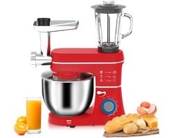 Krachtige 10L Standmixer 5-in-1 Keukenmachine met Vleesmolen en Sapcentrifuge