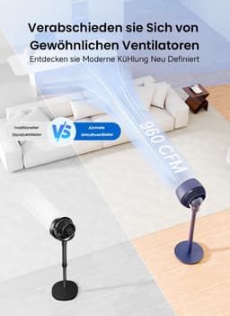 Stille Ventilator - Luchtcirculator - Zomerse Koelte - 12 Snelheden - 100 cm Hoog - Blauw — thumbnail 4