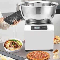 Deegmenger RVS Kom - Keukenmachine Mixer - Deeg Kneden - Automatische Timerfunctie - 5kg Capaciteit - Zilver — thumbnail 2