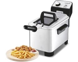 Friteuse - Frituurpan - Lekkere Snacks - Directe Verwarming - 3 Liter - Geborsteld Staal