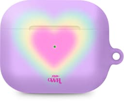 xoxo Wildhearts hoesje geschikt voor Airpods Pro 1 / Pro 2 - Daydreamer - Ook als telefoonhoesje verkrijgbaar - schokbestendige case geschikt voor Airpod Pro (2) - koptelefoon case - Kleurrijke case - hoesje met hartje print - roze / paars — thumbnail 1