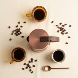 Moka Pot Percolator Koffiezetapparaat – Inductie, Gas & Elektrisch, RVS Rosé Goud — thumbnail 2