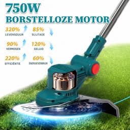Accu Grasmaaier - 750W Elektrische Grastrimmer (Zonder Accu/Lader) - 4-in-1 Multifunctioneel - Borstelloze Motor - Verstelbaar - Geschikt voor 18V-21V Accu's (Makita Compatibel) — thumbnail 2