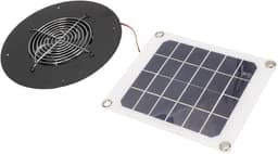 Afzuigventilator op Zonne-energie - Ronde Ventilator - Luchtcirculatie Buiten - Geruisloos Ventilatiesysteem - 10W Paneel - Zwart — thumbnail 4
