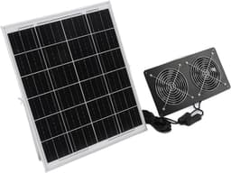 Zonne Ventilator Kit - Dubbele Fan - Buitenruimte Ventileren - IP65 Waterdicht Paneel - 30W - Zwart — thumbnail 3