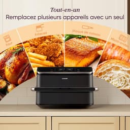 COSORI Hot air fryer, 2 chambers, air fryer, 8-in-1 Dual Blaze TwinFry XXL 10L, air fryer, double chamber with removable separator and lower heating elements, 70 recipes, 2-6 people — thumbnail 3
