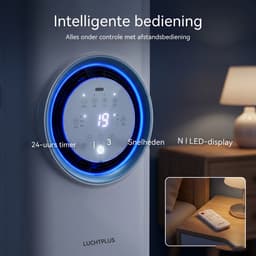 Mobiele Airco 3200 BTU 3-in-1 - Koelen - Ontvochtigen - 3 Snelheden - LED Display - Woonkamer En Kantoor - 26x26x89 cm - 1 Stuk - Wit — thumbnail 3