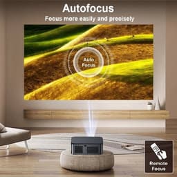 Xiwbsy - Beamer - Projector Beamer - Projector 4k - 1080P - Automatische focus - met WiFi 6 - 25000 Lumens - Buiten- en thuisprojector - Android 4K - Zwart — thumbnail 3