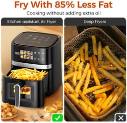 UrbanSelect Airfryer - Heteluchtoven - Heteluchtfriteuse - 5.5 Liter - 360° circulatie - Led-Touchscreen - Max 200°C - Zwart — thumbnail 5