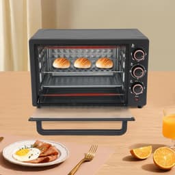 Compacte Mini Oven - Kleine Keukenoven - Snel Gerechten Bereiden - Met Airfryer Functie - 22 Liter Capaciteit - Zwart — thumbnail 4