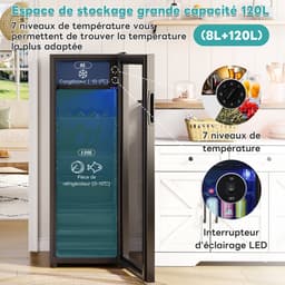 HAUSS SPOLE Minikoelkast – Stil Met Vriesvak – 128 L – Roestvrij Staal – Zwart – Vrijstaand Voor Kantoor Woonkamer Caravan — thumbnail 2