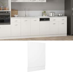 Vaatwasserpaneel met plint - Afwasmachine front - Keuken integratie - Duurzaam spaanplaat - 45 x 67 cm - Hoogglans wit — thumbnail 4