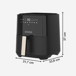 Luchtfriteuse - Airfryer Frituurpan - Gezond Koken - 99% Vetvermindering - 5 Liter - Zwart — thumbnail 3