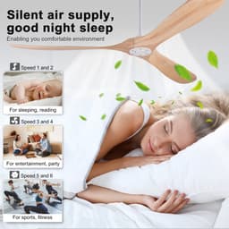 Merdoo Plafondventilator zonder Lamp - 72 inch - 3 Houten Bladen - Afstandsbediening - Wit/Naturel — thumbnail 2