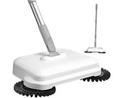 Handveegmachine Lange Steel - Vloer Reiniger - Snel Vloeren Schoon - 360 Graden Draaibaar - 102 cm Hoog - Wit