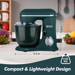 Keukenmachine - Standmixer - Bakken en Koken - Dubbele Mengkommen - 4.5L + 5L - Donkergroen — thumbnail 4