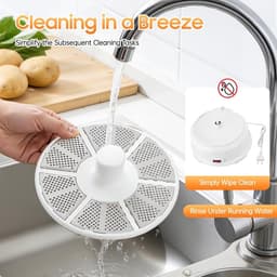 Elektrische Aardappelschilmachine - Automatische Dunschiller Keuken - Snel Groenten Schillen - 85W Koperen Motor - 0.8 kg Capaciteit - Wit — thumbnail 3
