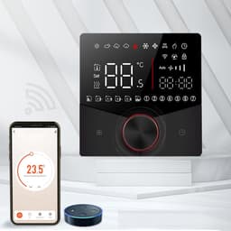 Slimme thermostaat - Digitale regelaar - Verwarming regelen - Wifi connectiviteit - 86x86mm - Zwart — thumbnail 4