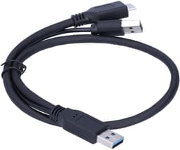 Voedingskabel Harde Schijf - Y-Type Kabel Data - Externe Schijf Koppelen - Dubbele Stroom en Data - 0.5 meter - Zwart — thumbnail 4
