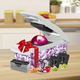 Groentehakker - Keuken Snijder - Koken Vereenvoudigen - 18-in-1 Functies - 334 cm - Wit — thumbnail 2