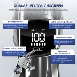 Saikefy Steelstofzuiger Draadloos - 55000 Pa - LED-display - 50 min Gebruikstijd - 2 accu's - 1,8L - 8-in-1 - 4 HEPA-filters - voor tapijt & harde vloeren - Zilver — thumbnail 3