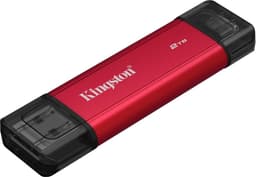 Draagbare SSD - Externe Opslag - Bestanden Overzetten - Dubbele USB-A/C Connector - 2TB - Rood/Zwart — thumbnail 2