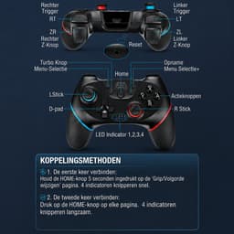 2x Draadloze Controller Geschikt voor Nintendo Switch & Switch 2 - Ergonomische Handvat Gripstand — thumbnail 4